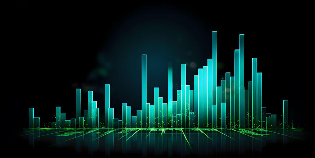 Financial market graph for stock market.